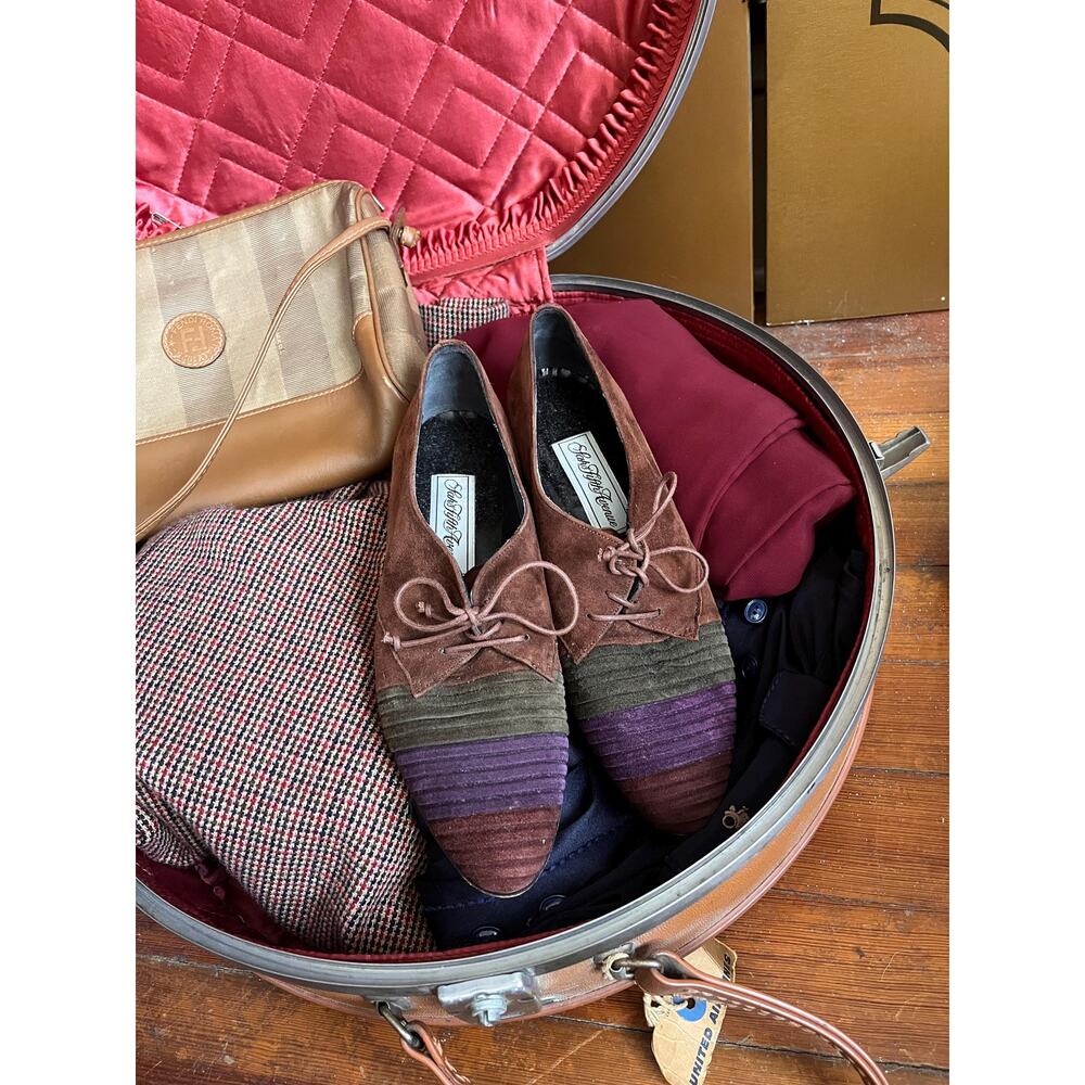 Vintage derby shoes in suede, size 7N